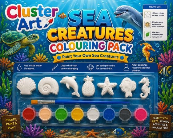 Sea Creatures Cluster Art Colouring Pack
