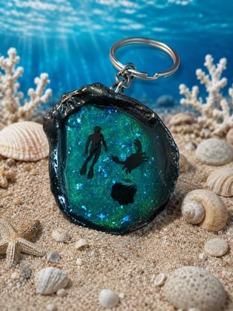 Handmade Ocean Diver Resin Keychain