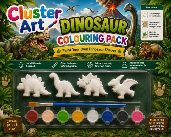 Dinosaur Cluster Art Colouring Pack