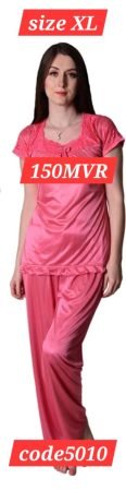 Women’s Pink Satin Nightwear Set – Code 5010
