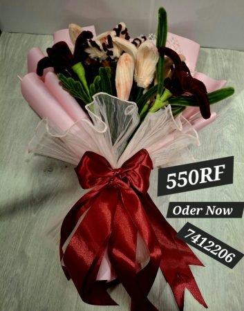 Maroon Blush Handmade Flower Bouquet