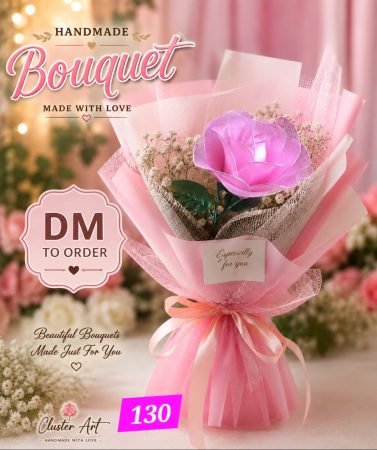 Pink Ribbon Rose Mini Bouquet