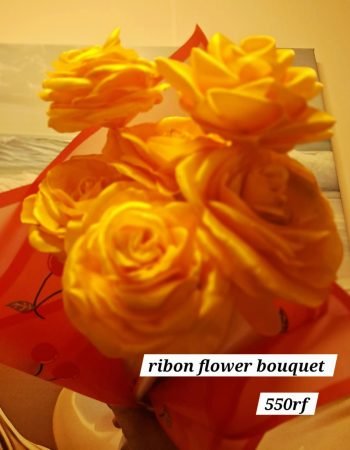 Orange Ribbon Rose Bouquet