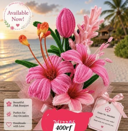 Pink Tropical Pipe Cleaner Bouquet