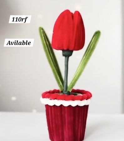 Red Tulip Pipe Cleaner Flower Pot