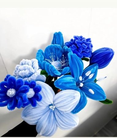 Blue Mixed Handmade Flower Bouquet