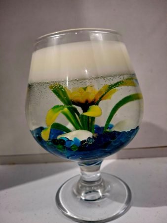 Ocean Yellow Flower Resin Goblet
