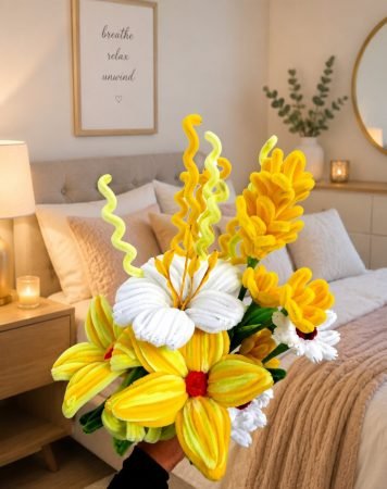 Handmade Flowers ( White and Yellow Color )