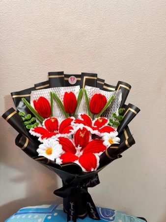 Handcrafted Tulip & Lily Bouquet ❤️🌹