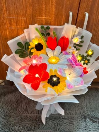 Handcrafted Mixed Floral LED Bouquet ✨🌸