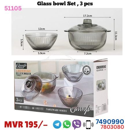 3-Piece Glass Bowl Set