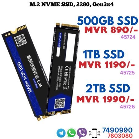 M.2 NVMe SSD (2280, PCIe Gen3 x4)