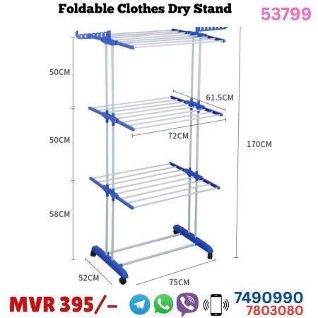 Foldable 3-Tier Clothes Drying Rack