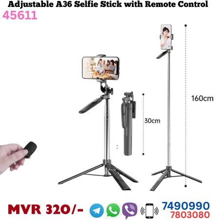 Adjustable A36 Selfie Stick with Bluetooth Remote