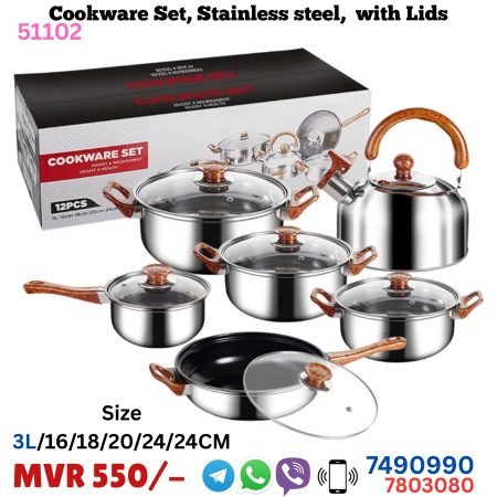 12-Piece Stainless Steel Cookware Set