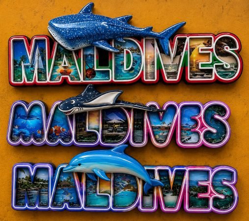 Maldives Letter Magnet Sea Life
