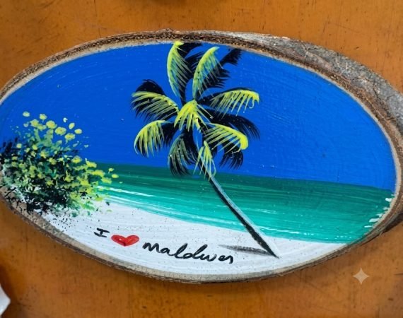 Painted Wooden Slice Magnet