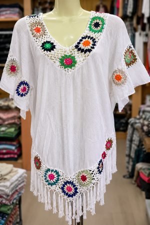 Ladies Apricot Short Dress (White/Black)