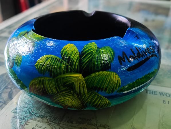 Paindted Wooden Ash Tray (L)
