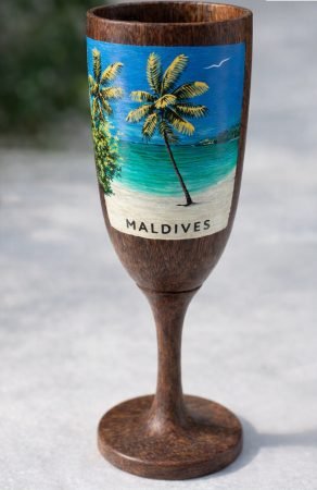 Painted Wooden Wine Glass