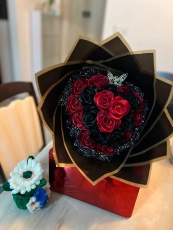 Black & Red Rose Bouquet