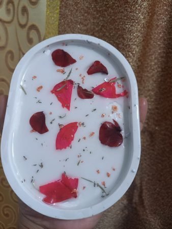 Handmade Red Floral Oval Tray