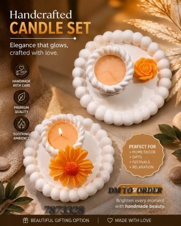 Handcrafted Floral Candle Set