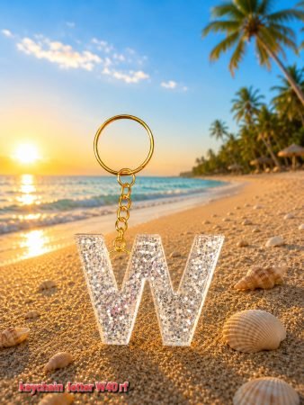 Handmade Resin Letter W Keychain