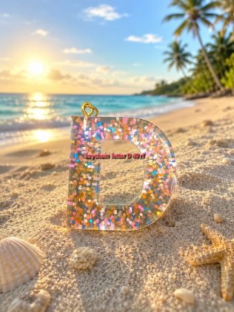 Handmade Resin Letter D Keychain