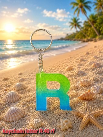 Handmade Resin Letter R Keychain