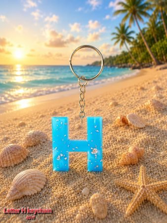 Handmade Resin Letter H Keychain