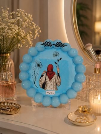 Personalised Blue Round Photo Plaque